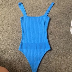 Electric Blue Knit Bodysuit